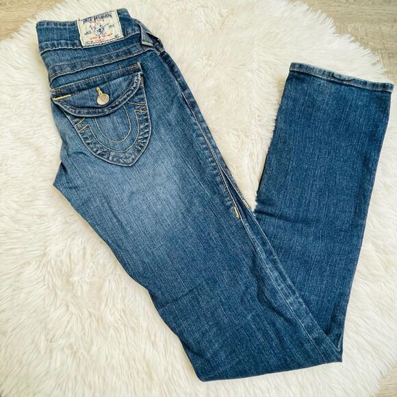 True Religion Straight Blue Denim Jeans Size 26 - Picture 11 of 11